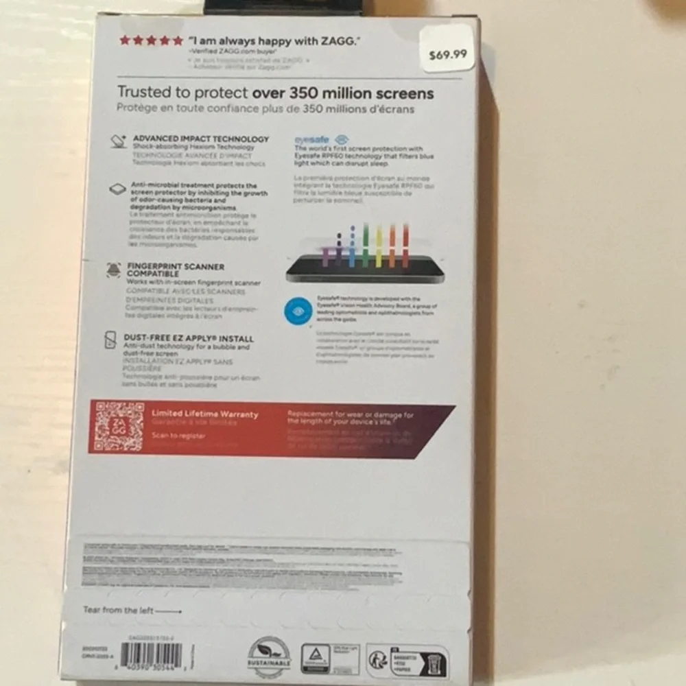 ZAGG InvisibleShield Screen Protector Samsung Galaxy S24 Ultra